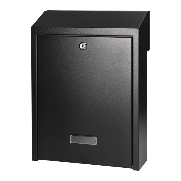 FIJI pass-through mailbox with cylinder lock, black